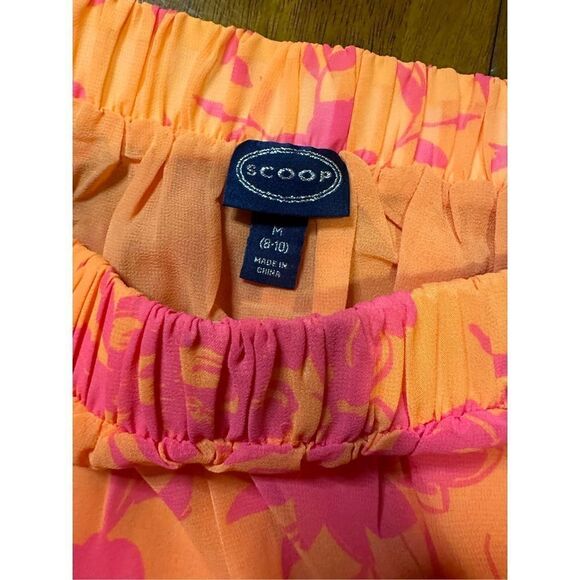 Scoop womens ruffle tiered midi skirt orange and pink size Medium New without ta - Picture 7 of 12